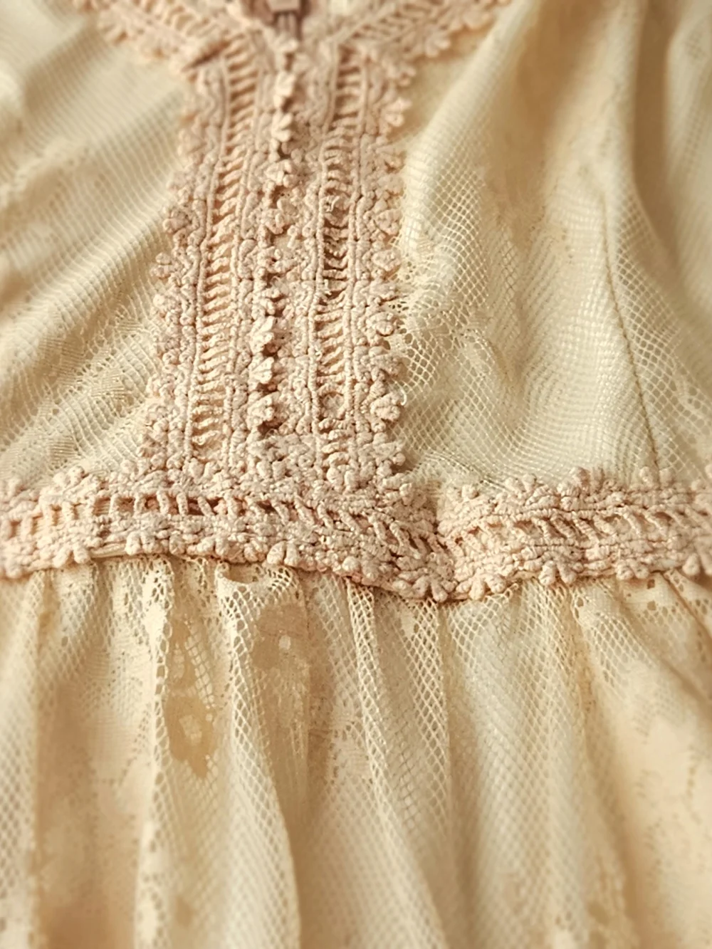 ​Soieblu Peach Lace Dress - NWOT - Size S - Romantic Boho Mini Dress - Picture 14 of 15